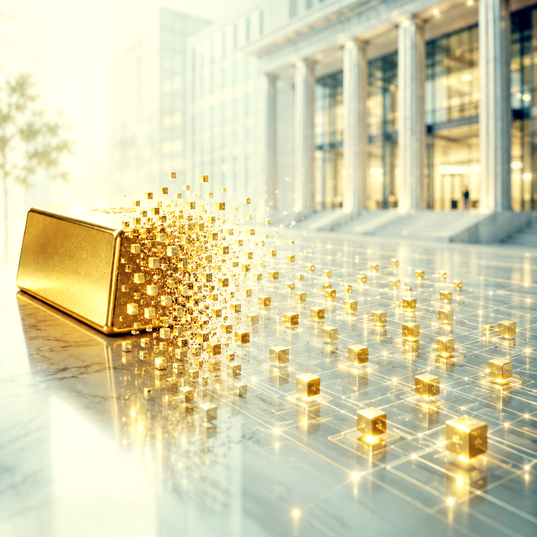 Lingot d'or et blocs numériques: blockchain et tokenisation des actifs
